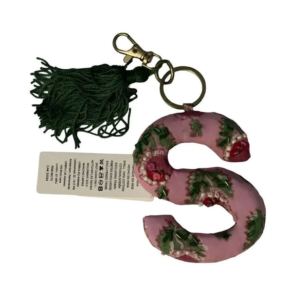 Anthropologie Monogram Key Chain Letter S
